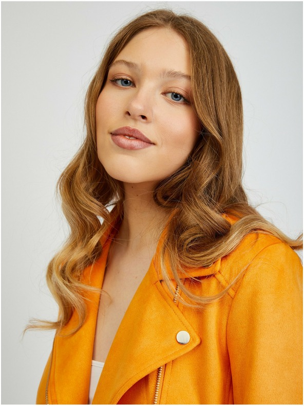 Orsay Giacca in pelle scamosciata arancione da donna ORSAY