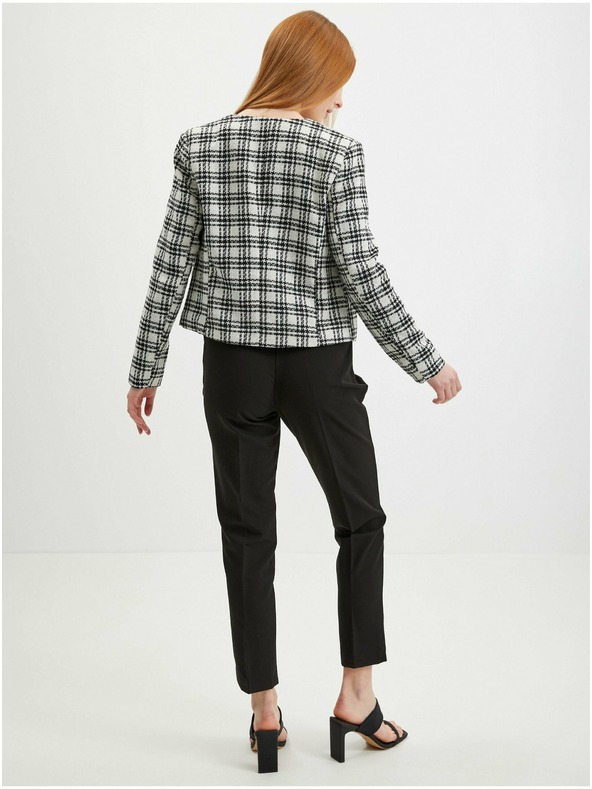 Orsay Giacca a quadri da donna bianca e nera ORSAY