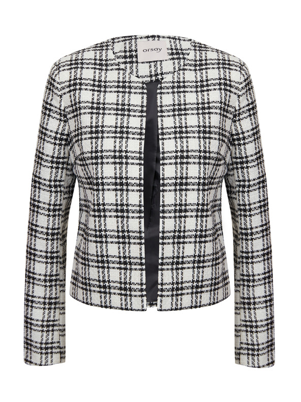 Orsay Giacca a quadri da donna bianca e nera ORSAY