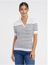 Orsay Polo donna crema a righe ORSAY