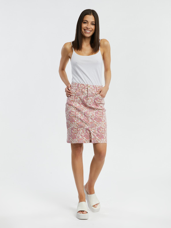 Orsay Gonna di jeans rosa a fantasia da donna ORSAY