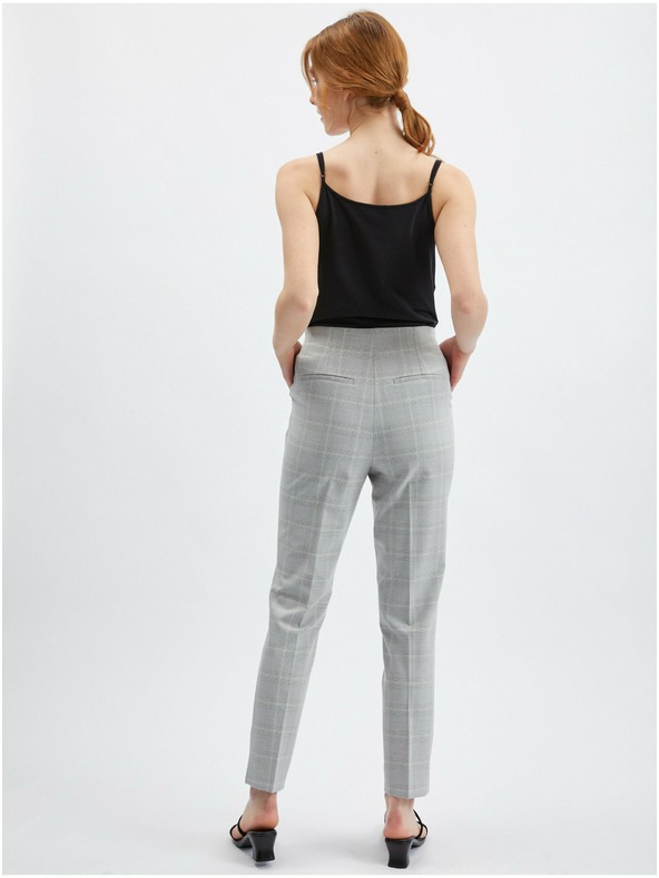 Orsay Pantaloni a quadri da donna grigio chiaro ORSAY