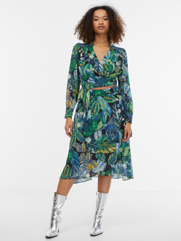 Orsay Gonna a fantasia nera e verde da donna ORSAY