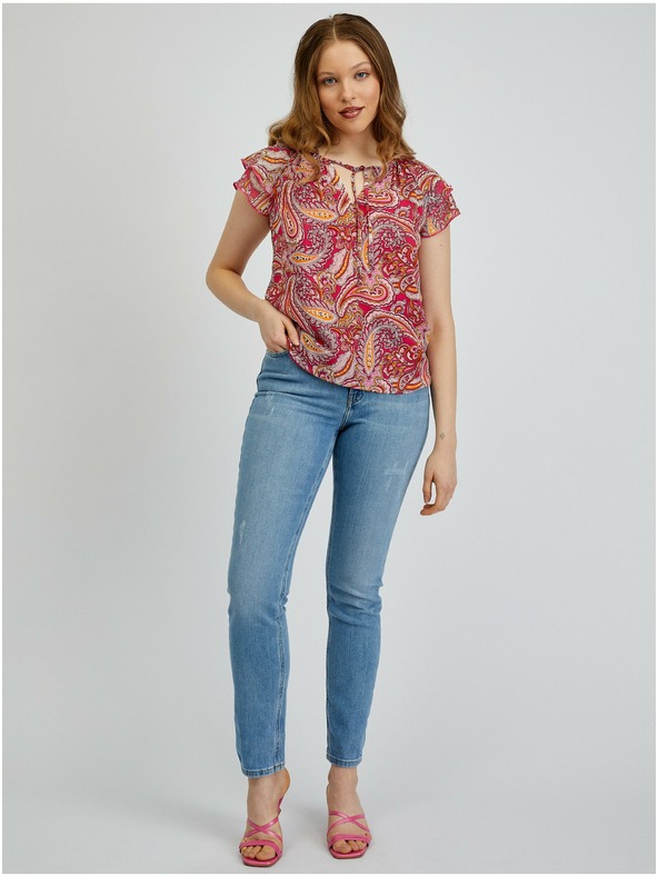 Orsay Camicetta fantasia donna rossa e rosa ORSAY