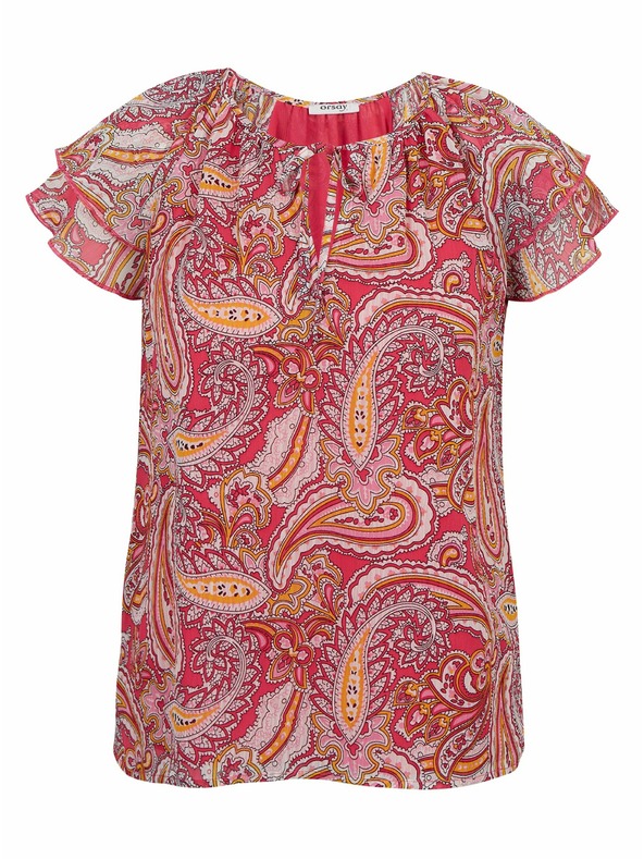 Orsay Camicetta fantasia donna rossa e rosa ORSAY