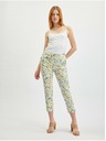 Orsay Pantaloni cropped floreali gialli e bianchi da donna ORSAY