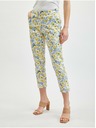 Orsay Pantaloni cropped floreali gialli e bianchi da donna ORSAY
