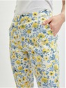 Orsay Pantaloni cropped floreali gialli e bianchi da donna ORSAY