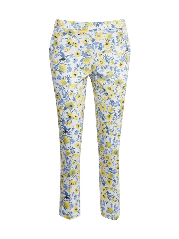 Orsay Pantaloni cropped floreali gialli e bianchi da donna ORSAY