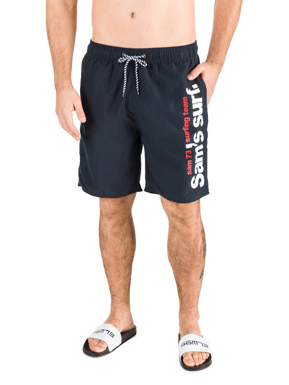Sam 73 Pantaloncini da bagno stampati da uomo blu scuro SAM 73