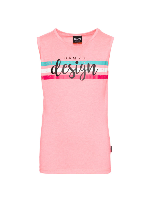 Sam 73 Canotta bambina rosa con stampa SAM 73