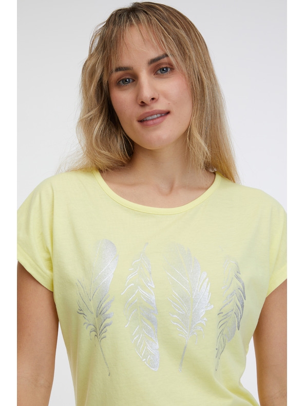 Sam 73 Maglietta basic da donna giallo chiaro SAM 73 Clorinda