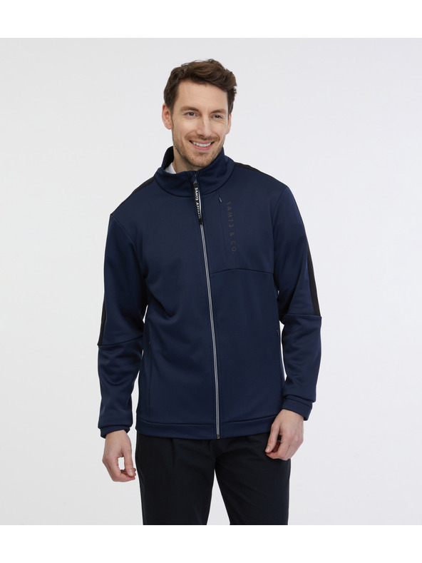 Sam 73 Felpa blu scuro da uomo con zip SAM 73 Lucas