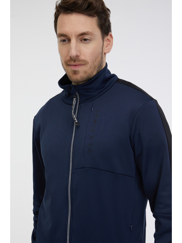 Sam 73 Felpa blu scuro da uomo con zip SAM 73 Lucas