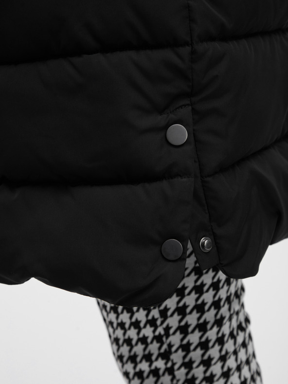 Orsay Cappotto trapuntato nero da donna con pelliccia sintetica ORSAY