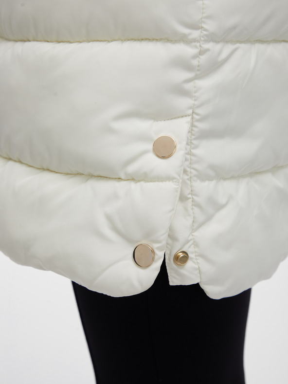 Orsay Cappotto trapuntato crema da donna con pelliccia sintetica ORSAY