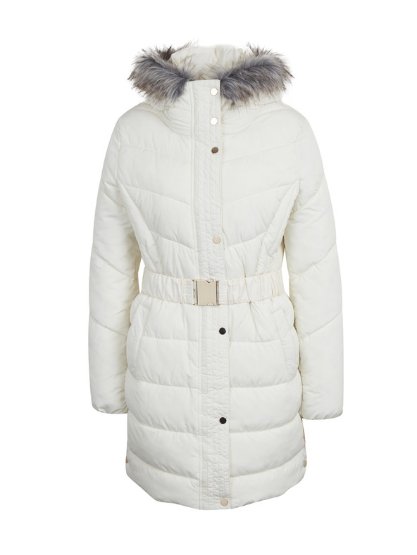 Orsay Cappotto trapuntato crema da donna con pelliccia sintetica ORSAY