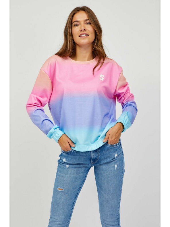 Sam 73 Felpa da donna blu e rosa a fantasia SAM 73 Clara