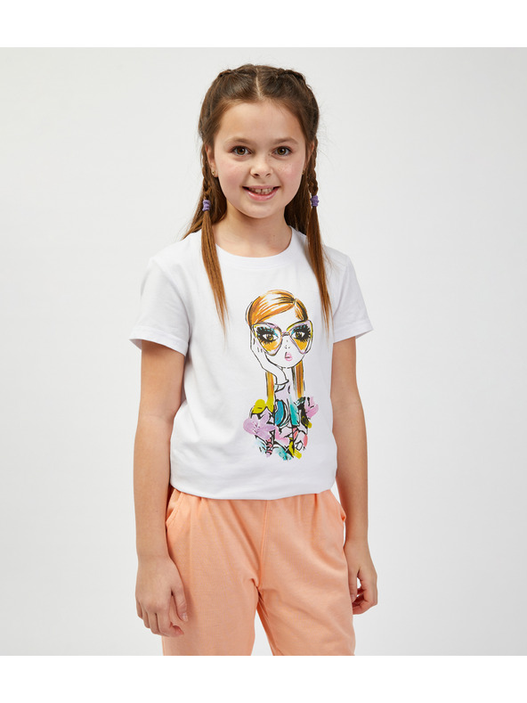 Sam 73 Maglietta stampata bianca bambina SAM73 Mora