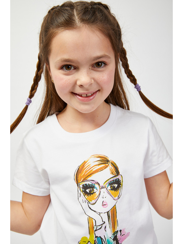 Sam 73 Maglietta stampata bianca bambina SAM73 Mora