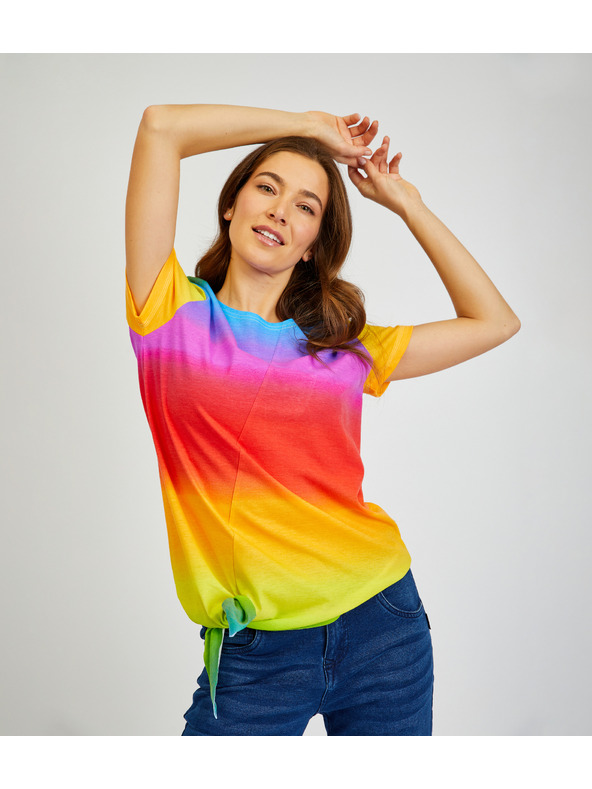 Sam 73 Maglietta asimmetrica da donna SAM73 Libra arancione e gialla