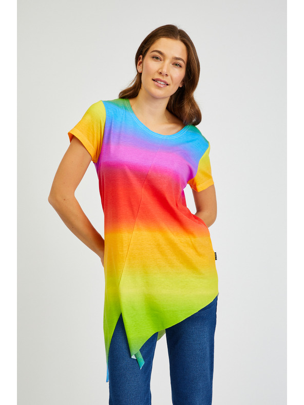 Sam 73 Maglietta asimmetrica da donna SAM73 Libra arancione e gialla