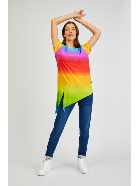 Sam 73 Maglietta asimmetrica da donna SAM73 Libra arancione e gialla