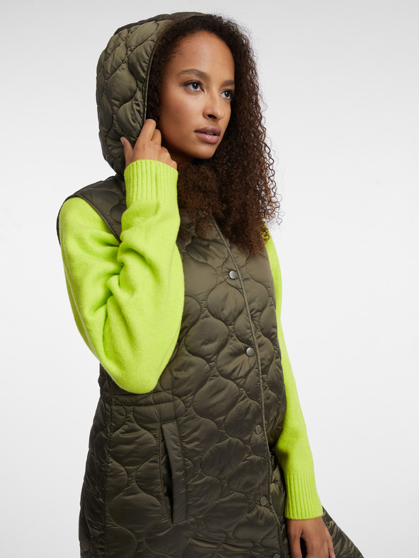 Orsay Gilet lungo trapuntato kaki da donna ORSAY