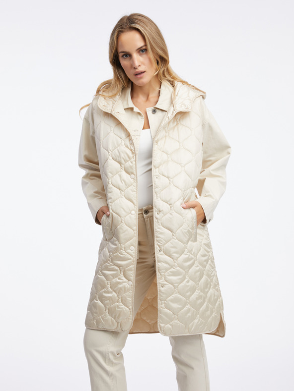 Orsay Gilet lungo imbottito beige da donna ORSAY