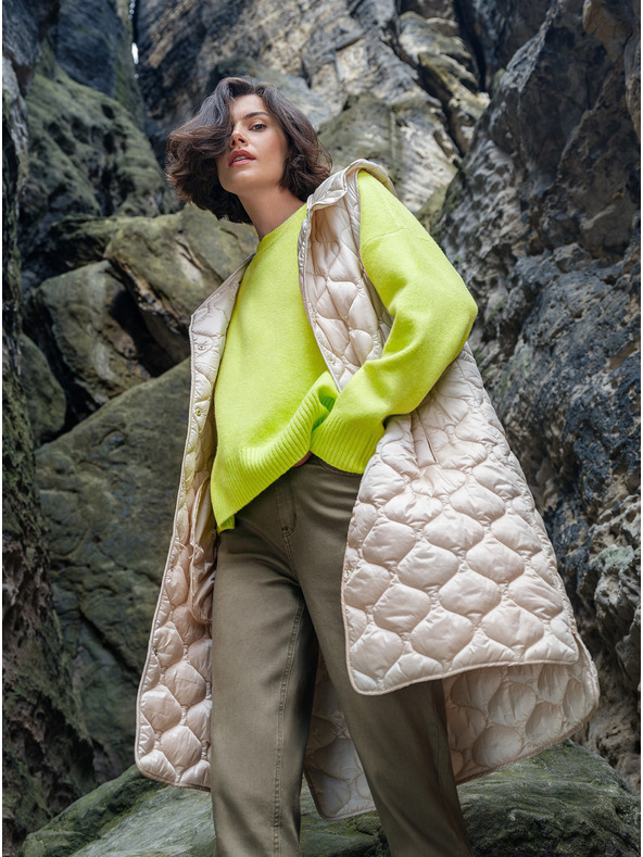 Orsay Gilet lungo imbottito beige da donna ORSAY