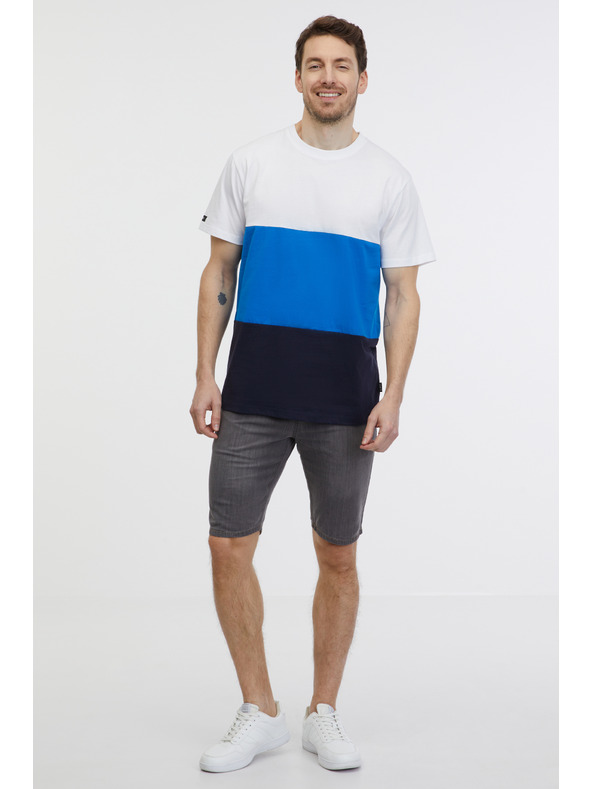 Sam 73 Maglietta da uomo bianca e blu SAM 73 Norman