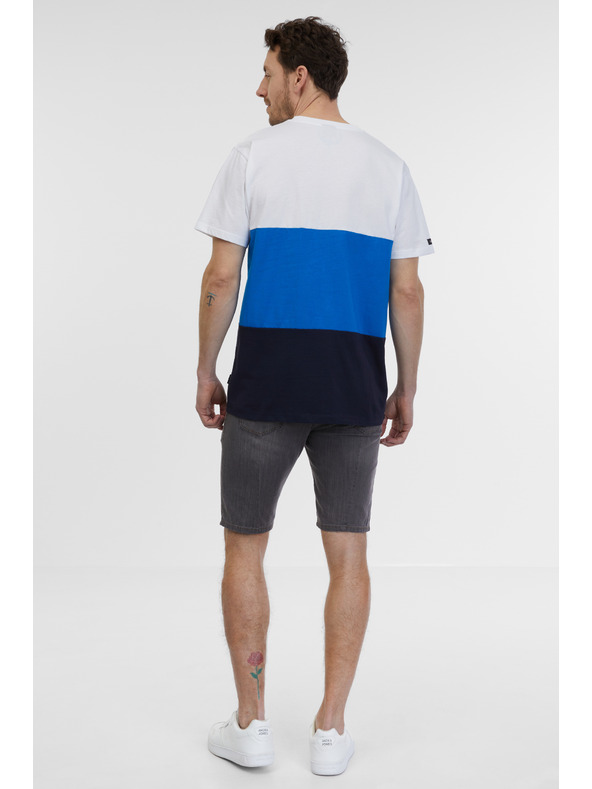 Sam 73 Maglietta da uomo bianca e blu SAM 73 Norman