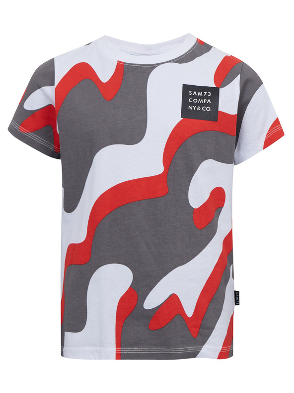 Sam 73 Maglietta fantasia grigia e rossa da ragazzo SAM 73 Oscar