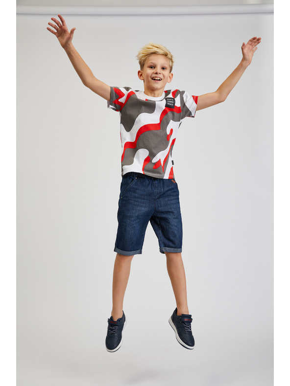 Sam 73 Maglietta fantasia grigia e rossa da ragazzo SAM 73 Oscar