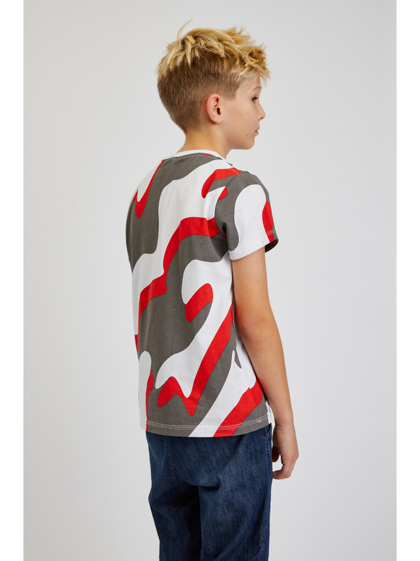 Sam 73 Maglietta fantasia grigia e rossa da ragazzo SAM 73 Oscar