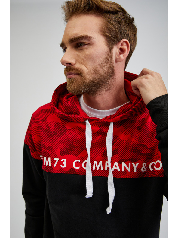 Sam 73 Felpa con cappuccio rossa e nera da uomo SAM73 Aquamarine