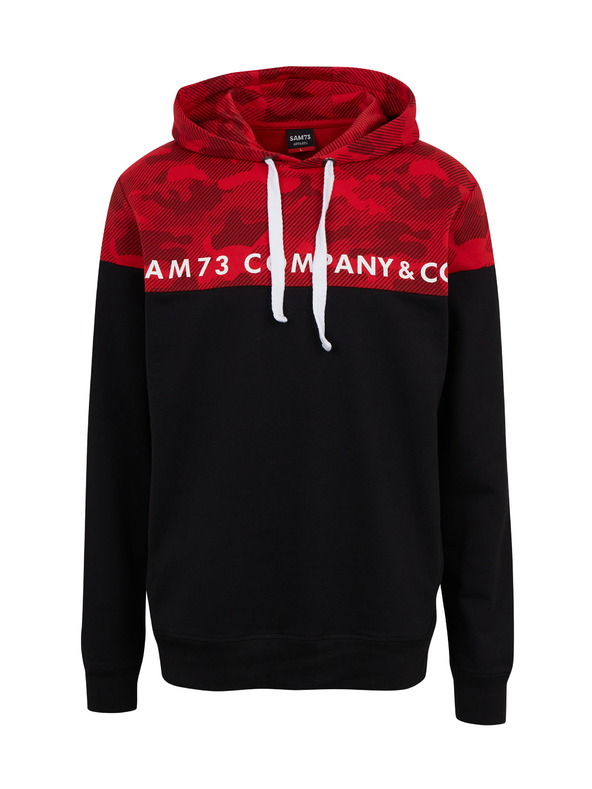 Sam 73 Felpa con cappuccio rossa e nera da uomo SAM73 Aquamarine