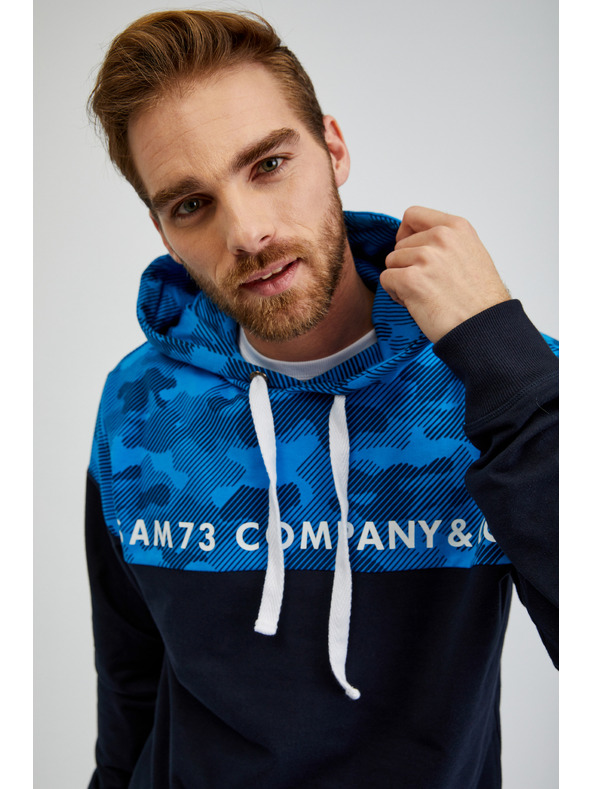 Sam 73 Felpa con cappuccio da uomo blu SAM73 Aquamarine