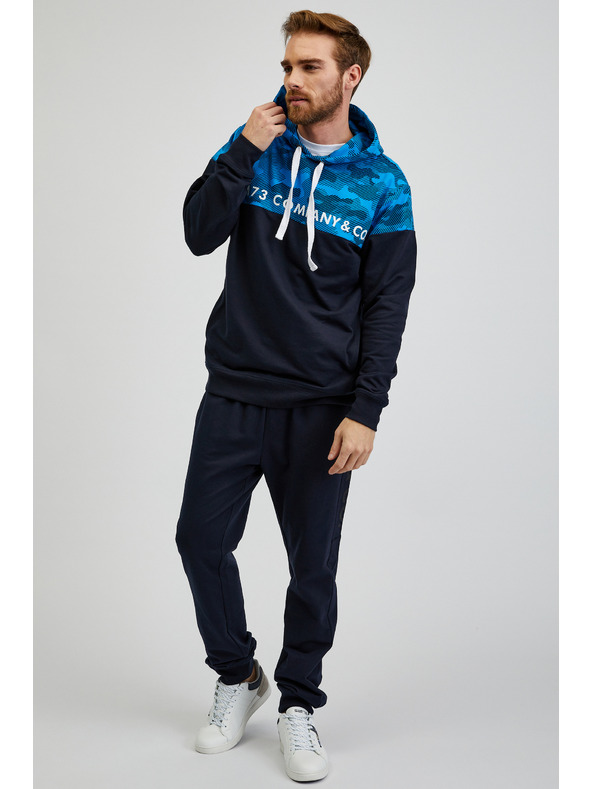 Sam 73 Felpa con cappuccio da uomo blu SAM73 Aquamarine