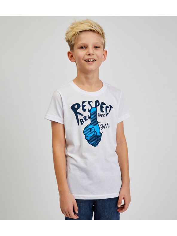 Sam 73 Maglietta stampata bianca da ragazzo SAM73 Scutum