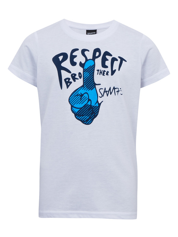 Sam 73 Maglietta stampata bianca da ragazzo SAM73 Scutum