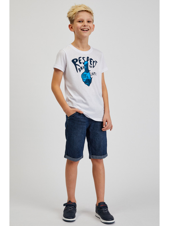 Sam 73 Maglietta stampata bianca da ragazzo SAM73 Scutum