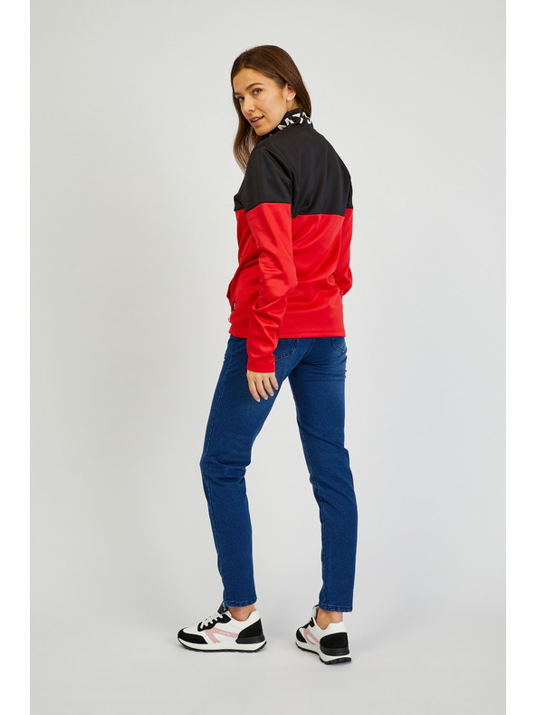 Sam 73 Felpa con zip nera e rossa da donna SAM73 Octans