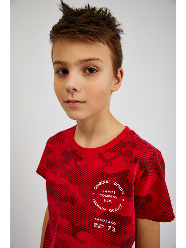 Sam 73 Maglietta militare rossa da ragazzo in cotone SAM73 Hydrus