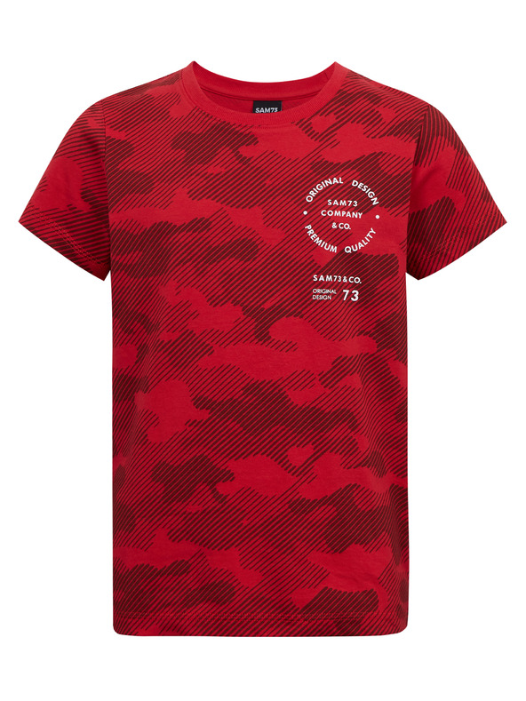 Sam 73 Maglietta militare rossa da ragazzo in cotone SAM73 Hydrus