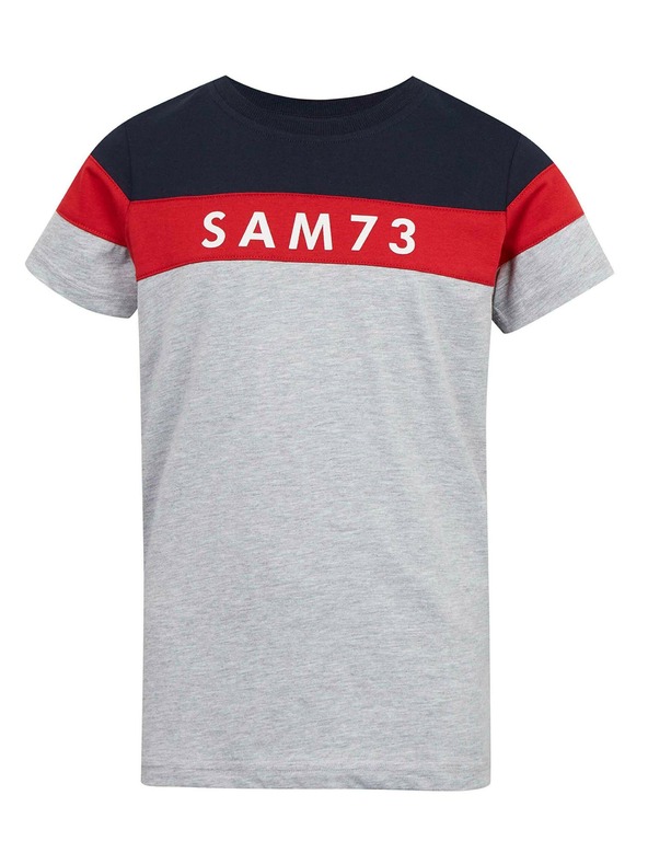 Sam 73 Maglietta a righe blu-grigio da ragazzo SAM 73 Kallan