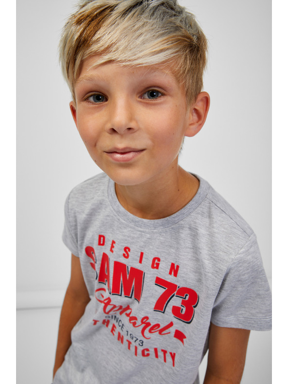 Sam 73 Maglietta a righe grigio chiaro da ragazzo SAM 73 Janson