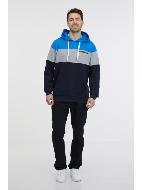 Sam 73 Felpa con cappuccio blu e nera da uomo SAM 73 Gerado