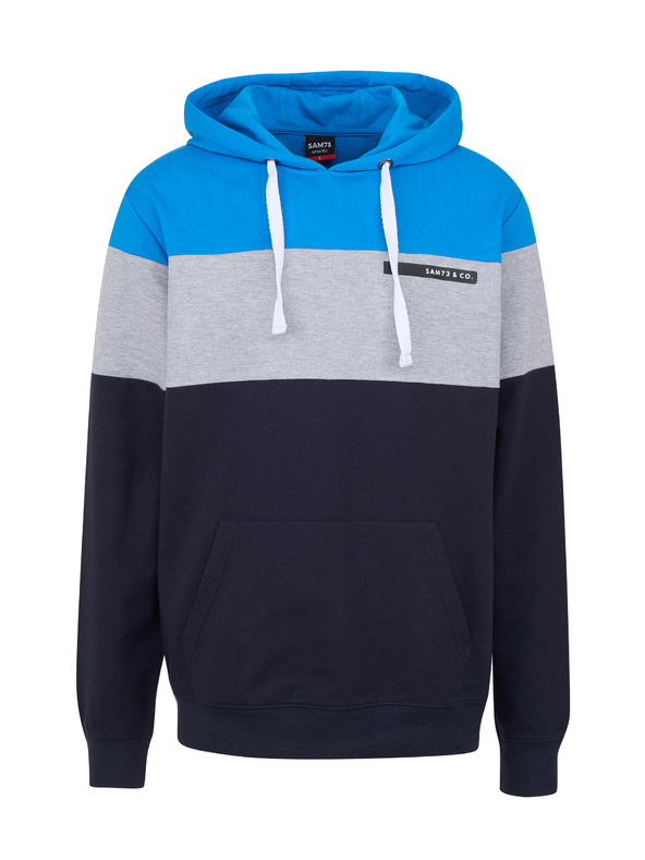 Sam 73 Felpa con cappuccio blu e nera da uomo SAM 73 Gerado