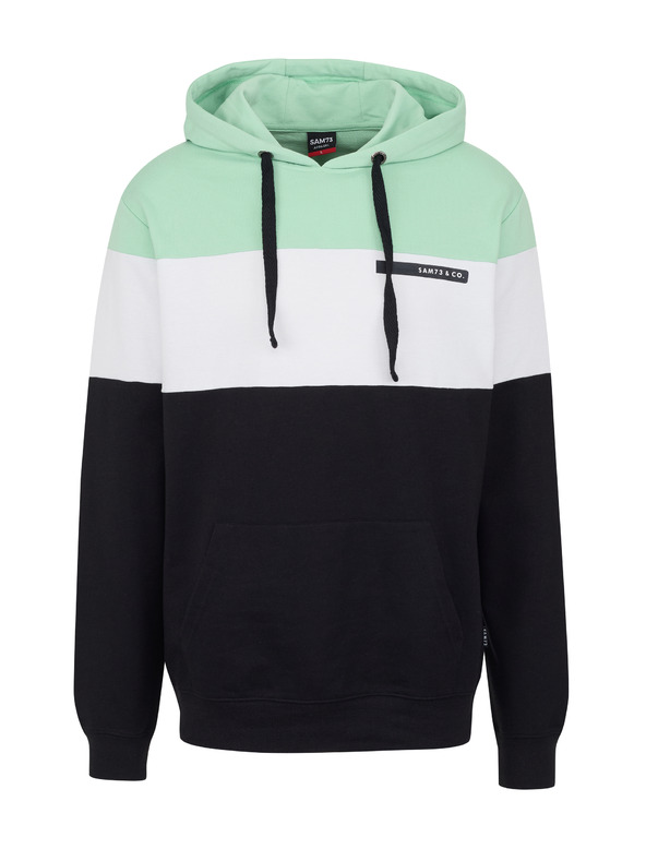 Sam 73 Felpa con cappuccio verde e nera da uomo SAM 73 Gerado
